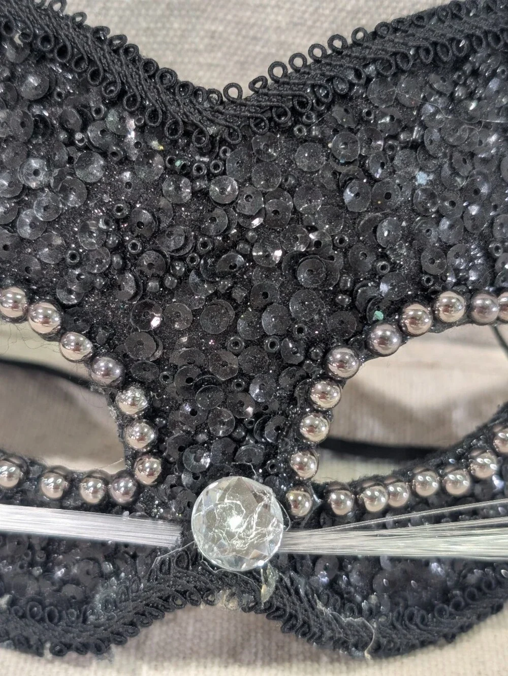 Halloween black cat masquerade mask sequins costume dark romantic whimsy adult